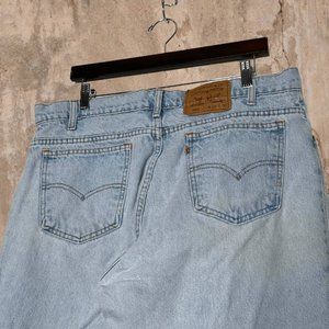 Vintage Orange Tab Levis Jeans 550 Relaxed Fit Light Wash Made in USA 90s